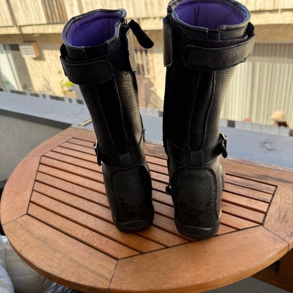 Joe Rocket Heartbreaker Motorcycle Riding Boots With Buckle Strap & Side Zippers - Picture 8 of 10